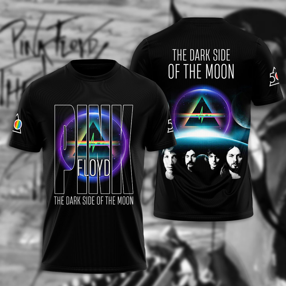 Pink Floyd Retro Grid T-Shirt  Dark Side Typography Edition