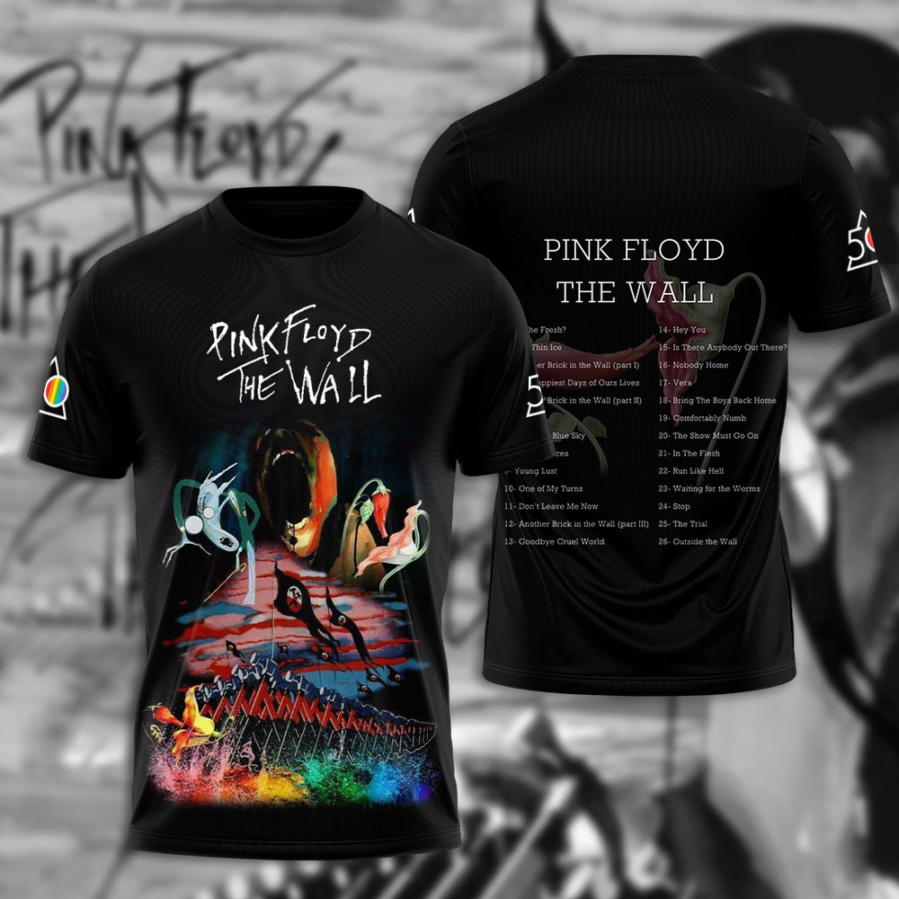 Pink Floyd The Wall Concert Shirt  Retro Brick Style