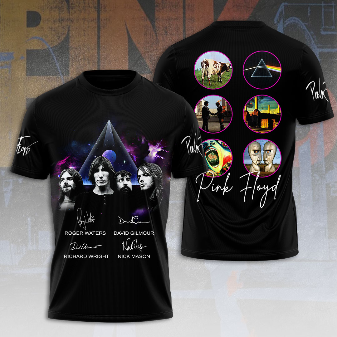 Pink Floyd Band Portrait T-Shirt  Vintage Prism Edition