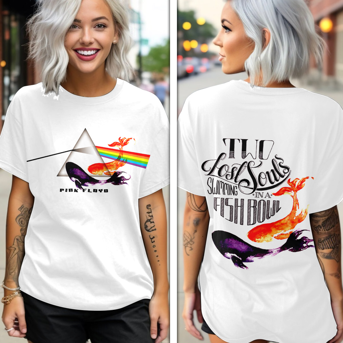 Pink Floyd Shirt White Women