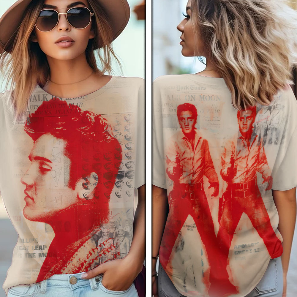 Elvis Presley Big Face Red Shirt