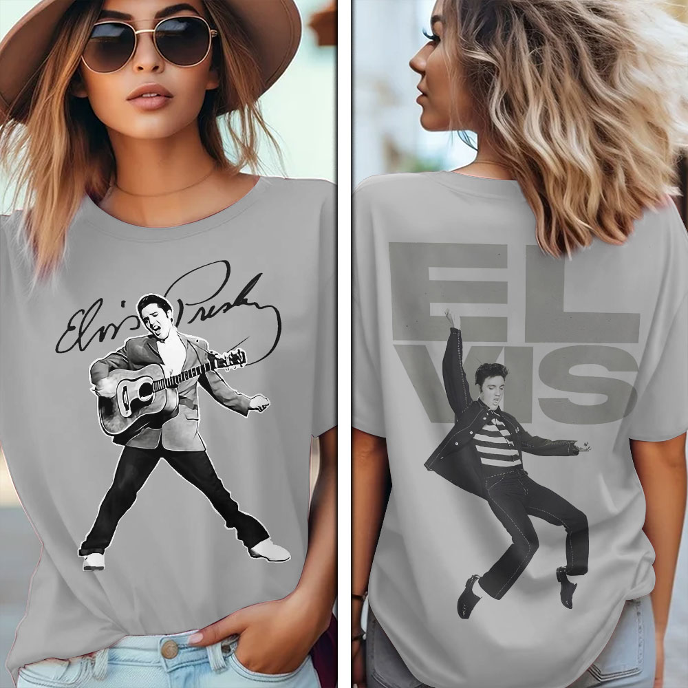 Elvis Presley 3D Shirt Grey