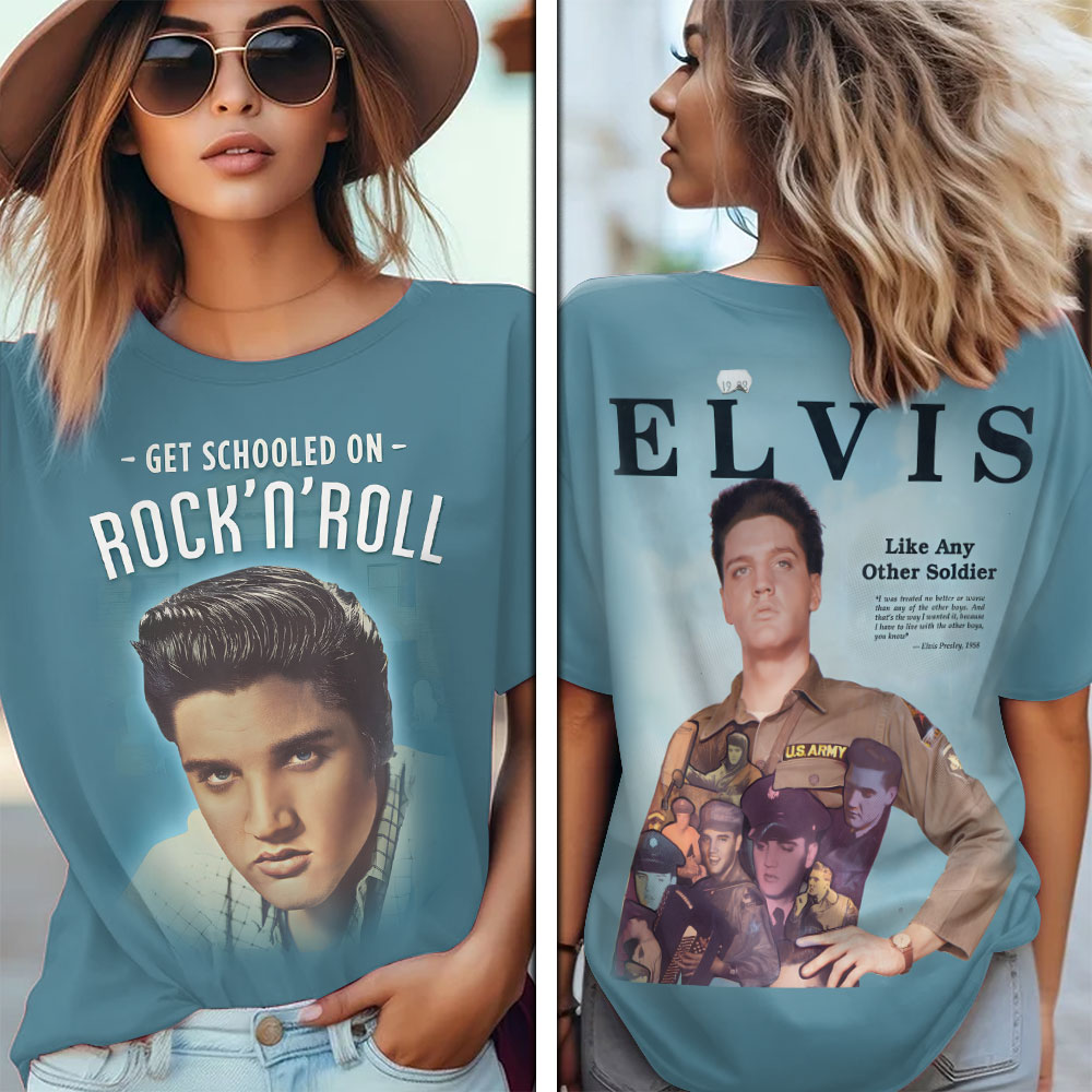 Elvis Presley Rock And Roll Shirt Blue