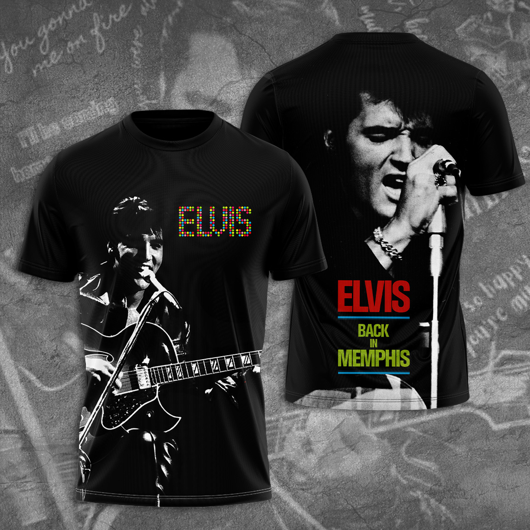Elvis Presley 3D Shirt Black Men