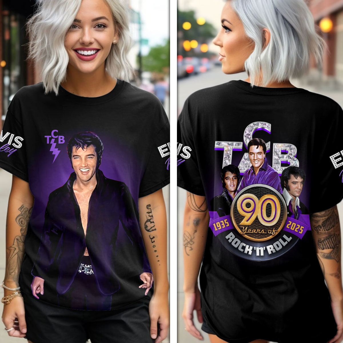 Elvis Presley 90S Rock And Roll Shirt Women
