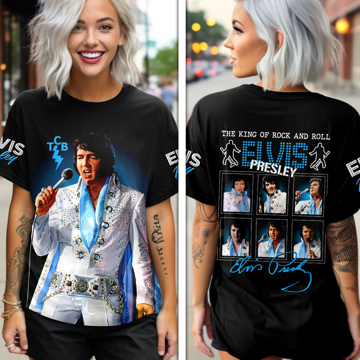 Elvis Presley Song Shirt Blue