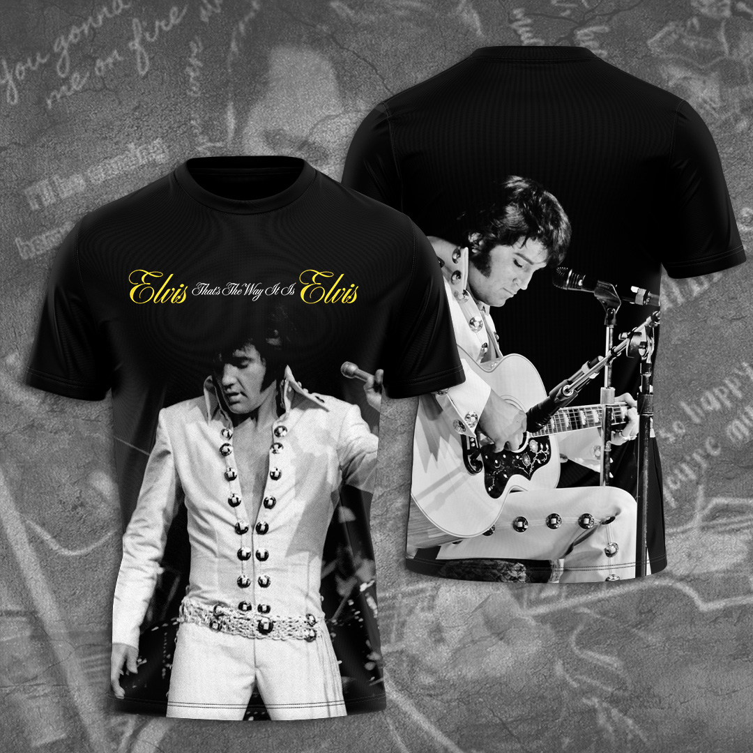 Elvis Presley Rock And Roll Shirt Black