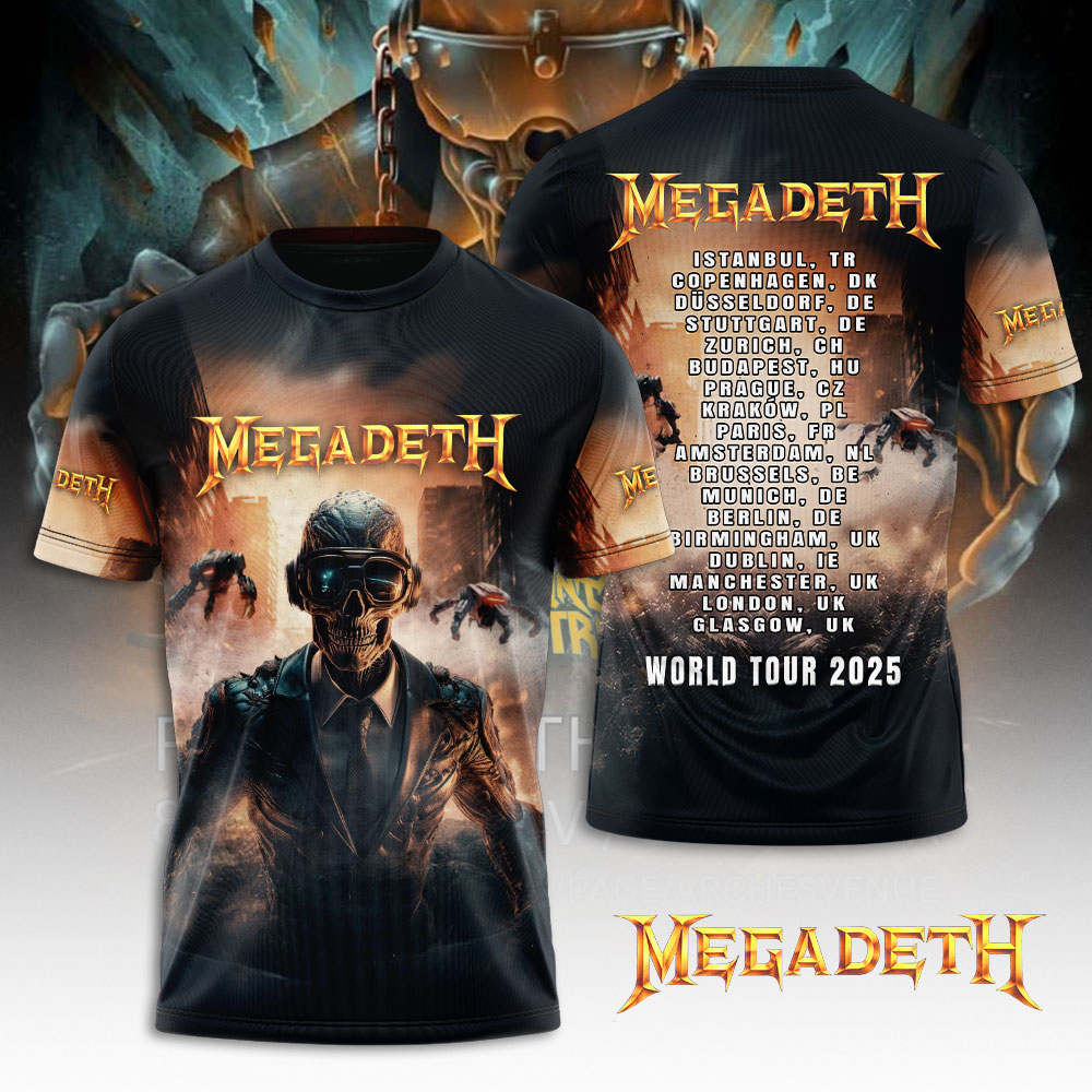 Megadeth Vic Rattlehead Tour 2025 Shirt Black