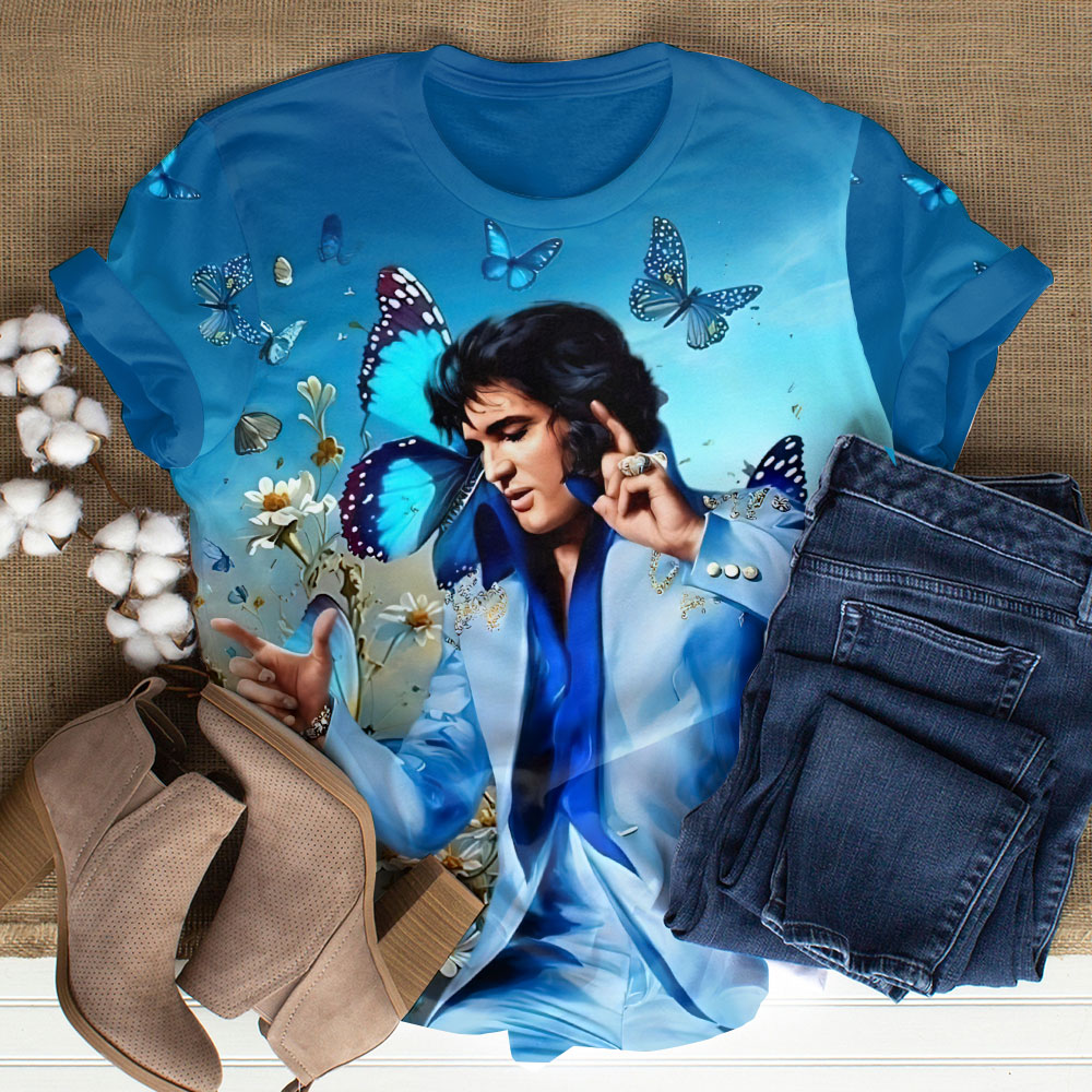 Elvis Presley 1935-1977 Blue Suede Shoes Shirt