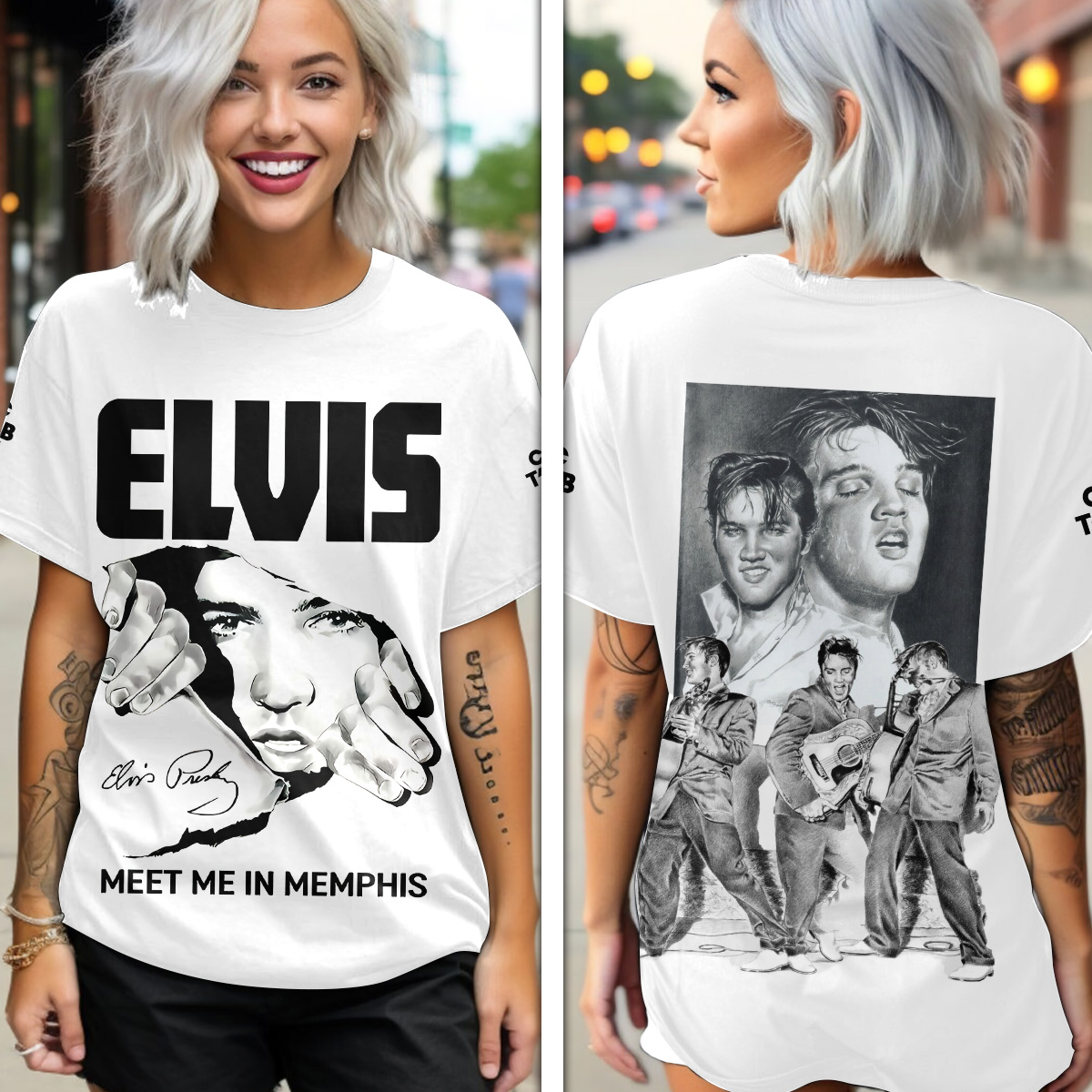 Elvis Presley Retro Blue Suede Shoes Shirt