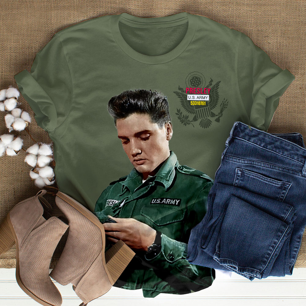Elvis Presley Rock And Roll Military Service Shirt