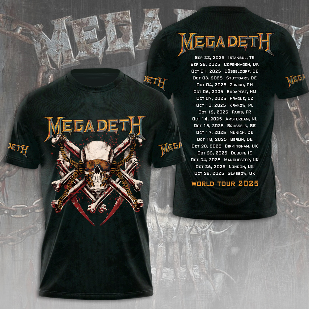 Megadeth Tour 2025 Shirt Black