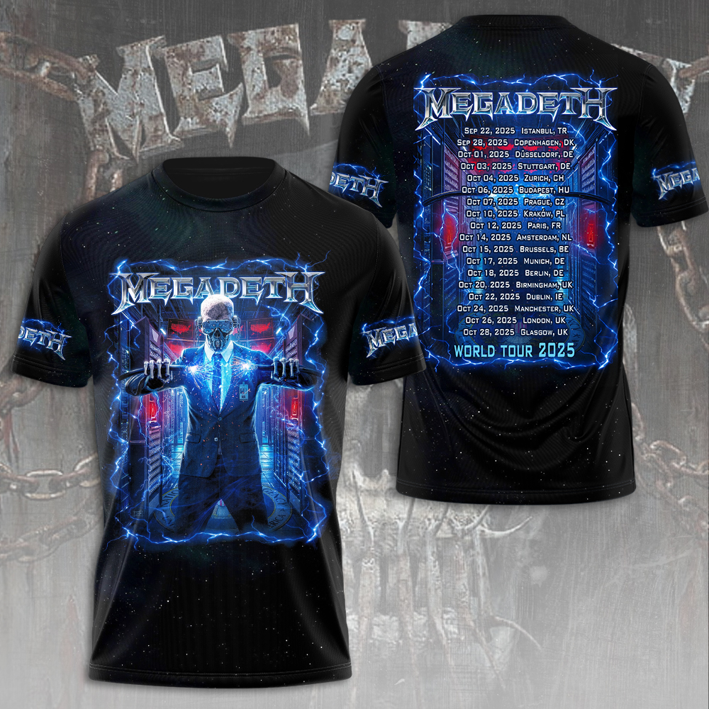 Megadeth Official Tour 2025 Shirt Black