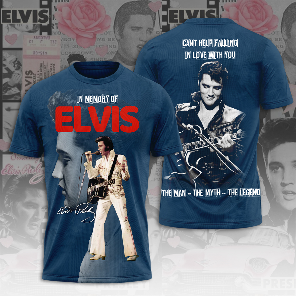 Elvis Presley Black Can'T Help Falling In Love Shirt
