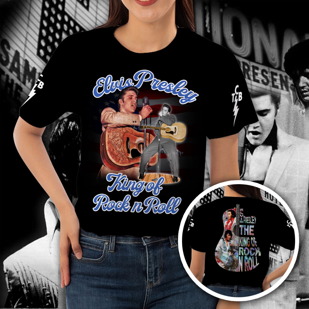 Elvis Presley Black King Of Rock And Roll Shirt