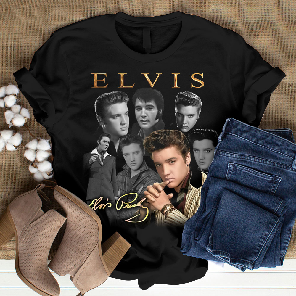 Elvis Presley Blue Suede Shoes Shirt For Men