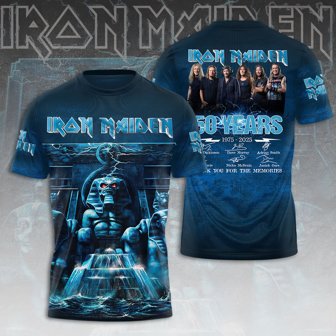 Iron Maiden Vintage 3D T-Shirt Navy