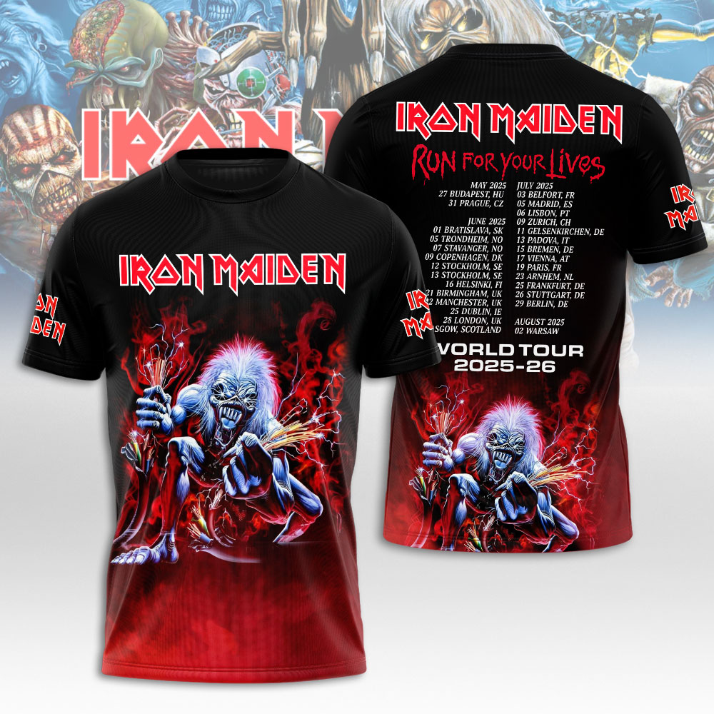 Iron Maiden Music 3D T-Shirt Red