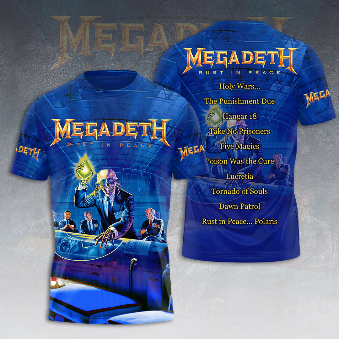 Megadeth Album 2026 3D Shirt Blue