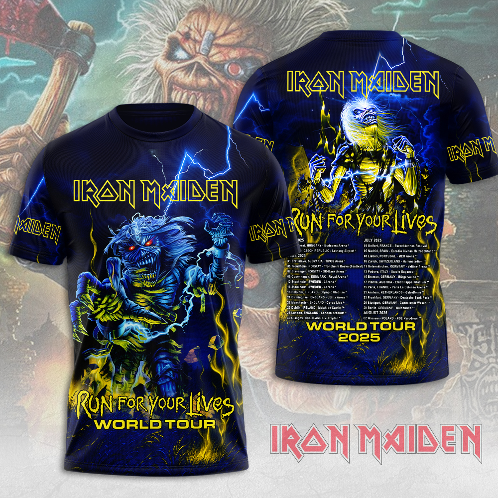 Iron Maiden Concert 3D T-Shirt Navy 