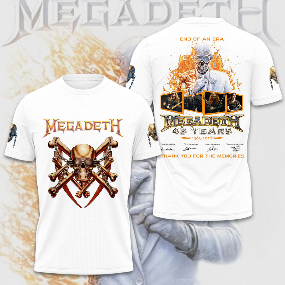Megadeth 43 Year Shirt White