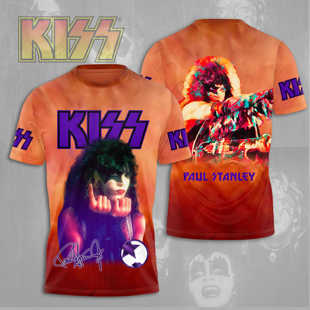 Kiss Paul Stanley MenS 3D T-Shirt Starchild Orange