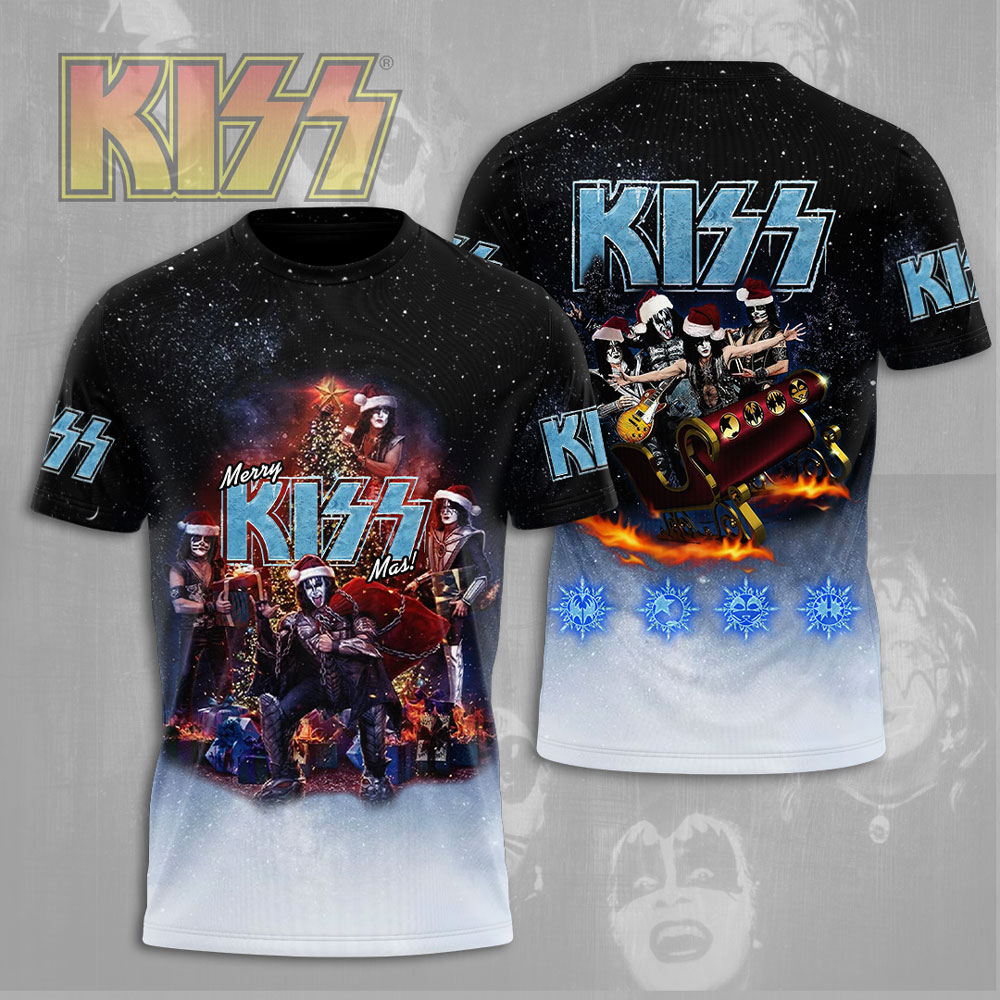 Kiss End Of The Road MenS 3D T-Shirt Black Fire