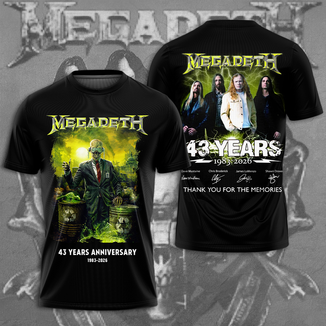 Megadethalbum 1983-2026 43 Year Shirt Black