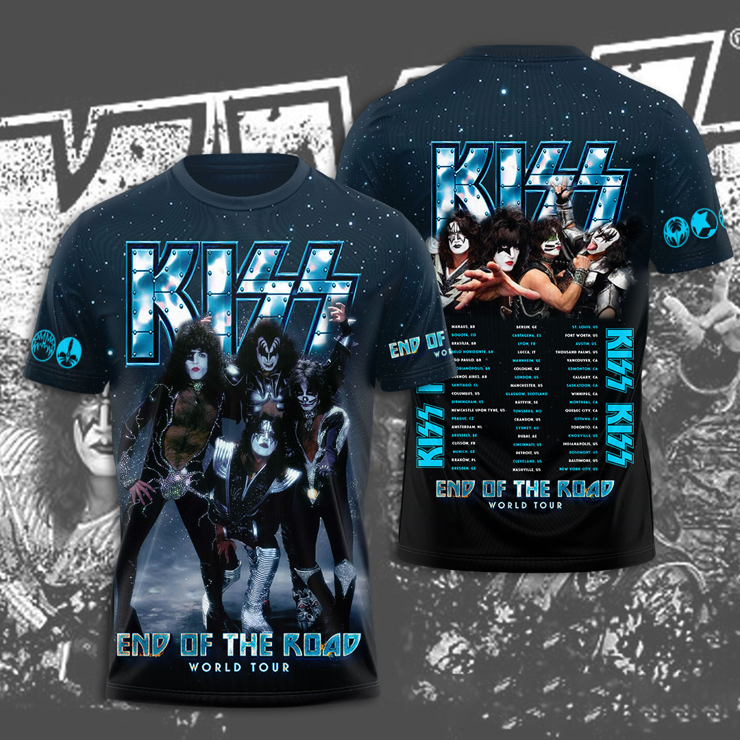 Kiss End Of The Road MenS 3D T-Shirt Winter Tour