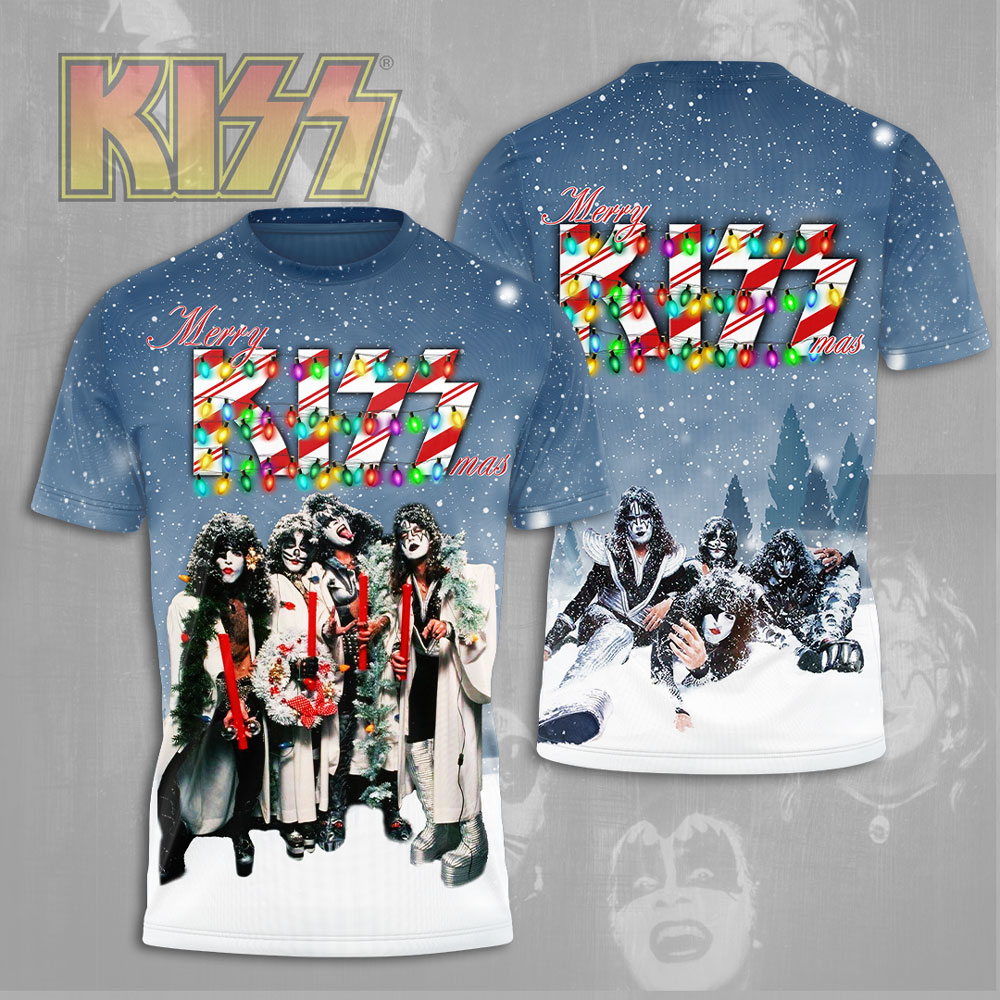 Kiss Band MenS 3D T-Shirt Ice Stage Design