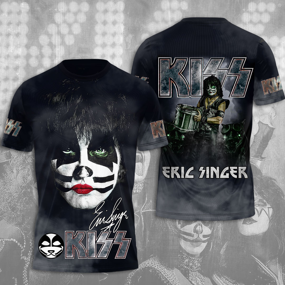 Kiss Eric Singer MenS 3D T-Shirt The Catman Green