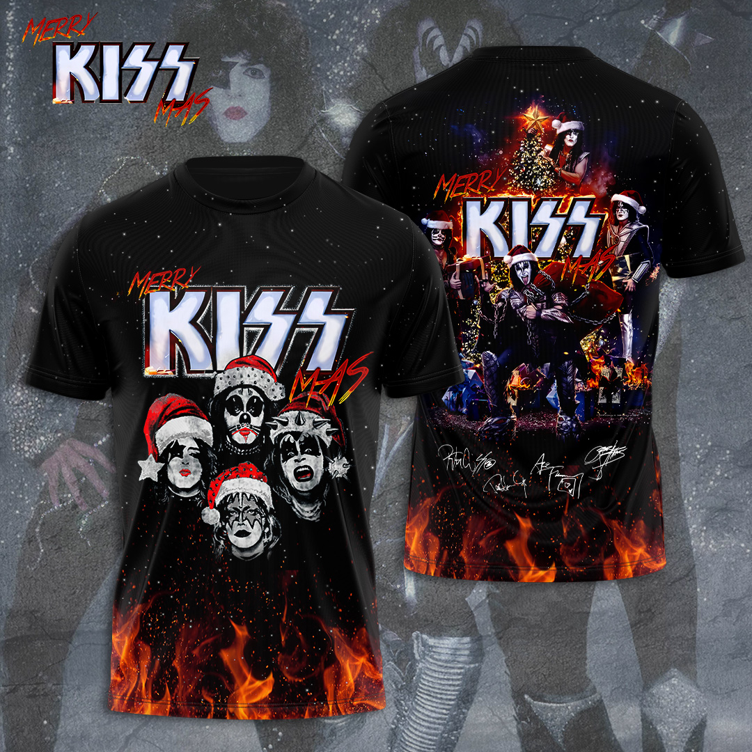 Kiss End Of The Road MenS 3D T-Shirt Fire Flames