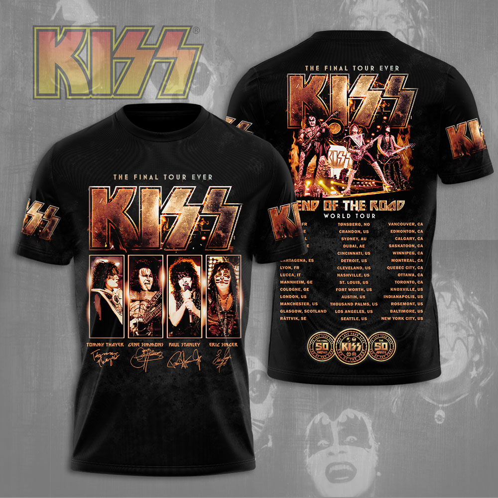Kiss Black Flame Legacy Tee The Final Show Tour