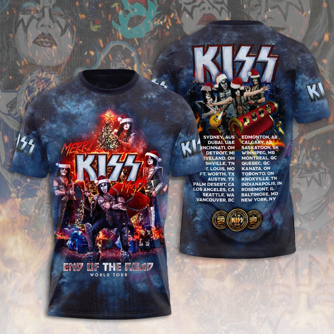 Kiss End Of The Road Tour Tee Fire Legacy Print