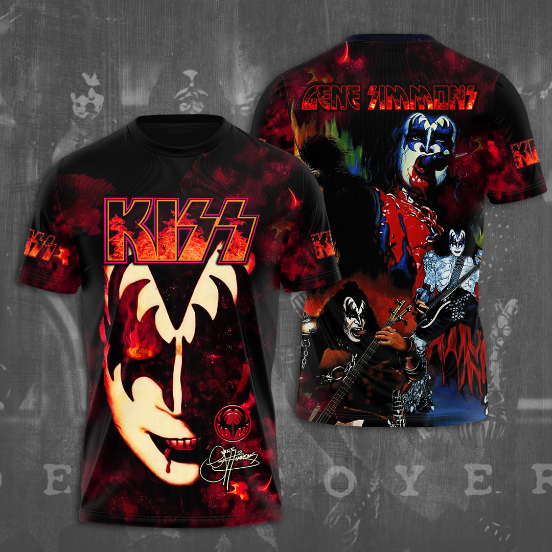 Kiss Gene Simmons Demon T-Shirt Red Flame Edition