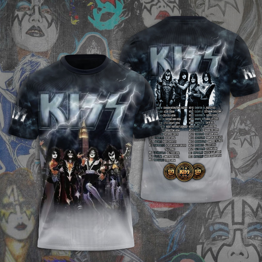 Kiss Smoke Grey Tour Shirt Classic Live Edition