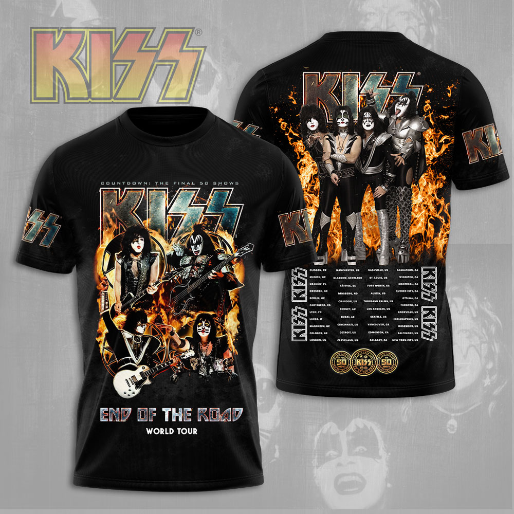 Kiss Fire Legacy Tour T-Shirt End Of The Road 2025 Edition
