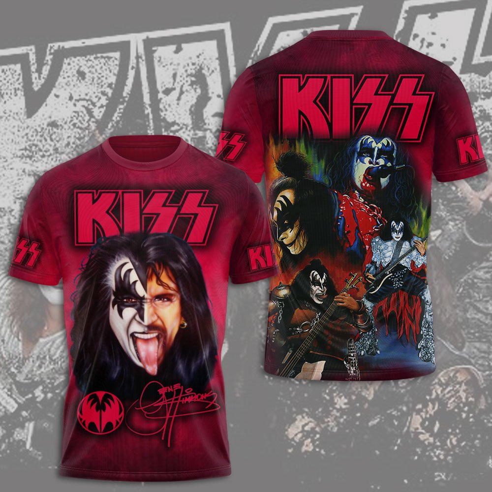 Kiss Red Hot Rock Shirt Retro Performance Edition