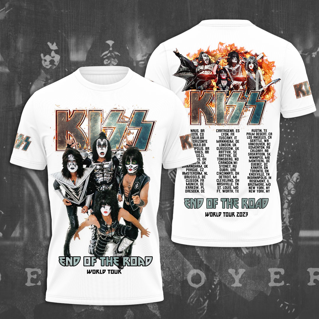 Kiss White Classic Tour Tee End Of The Road Usa