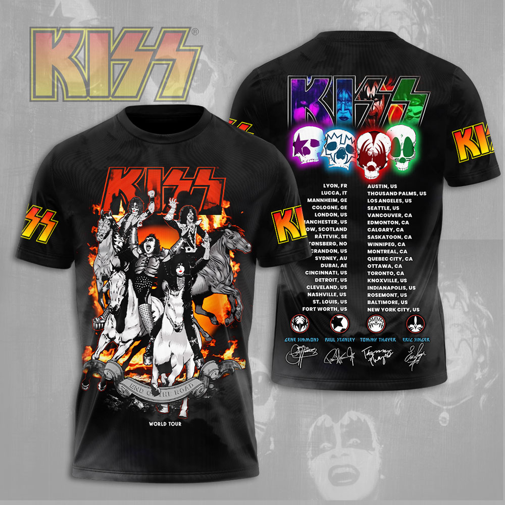 Kiss Orange Explosion Tour T-Shirt Rock Legacy Design
