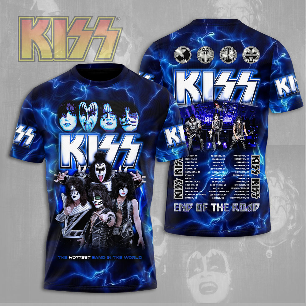 Kiss Blue Galaxy Tour T-Shirt End Of The Road 2025 Edition