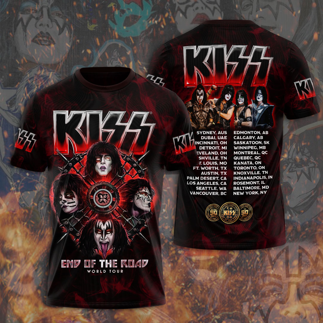 Kiss Red Legacy Tour T-Shirt End Of The Road Stage Print
