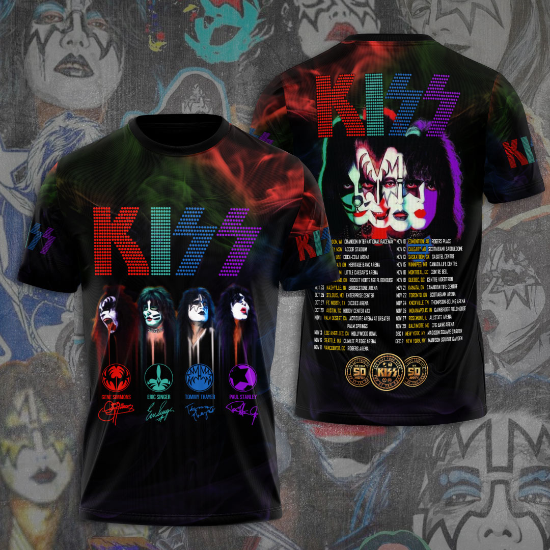 Kiss Color Line Tour T-Shirt Minimal Neon Edition