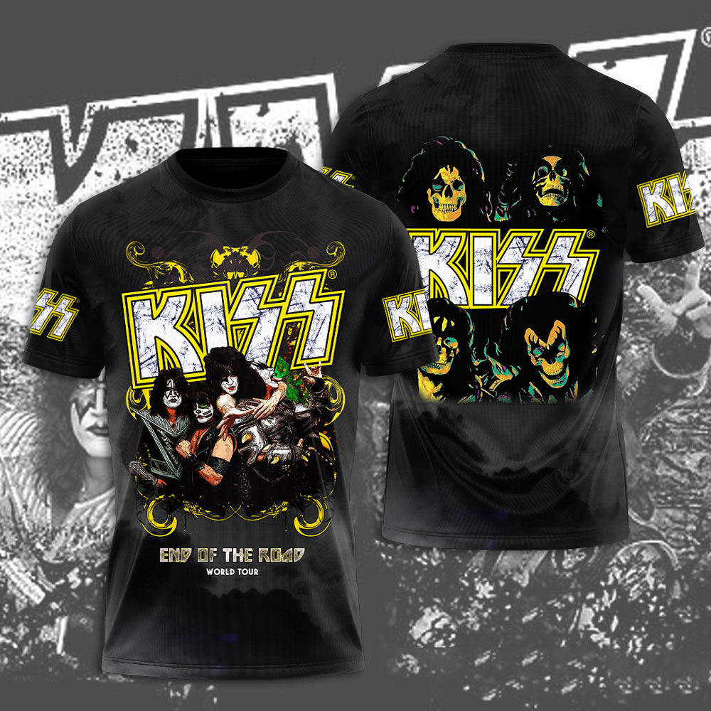 Kiss Yellow Comic Rock Shirt Pop Retro Edition