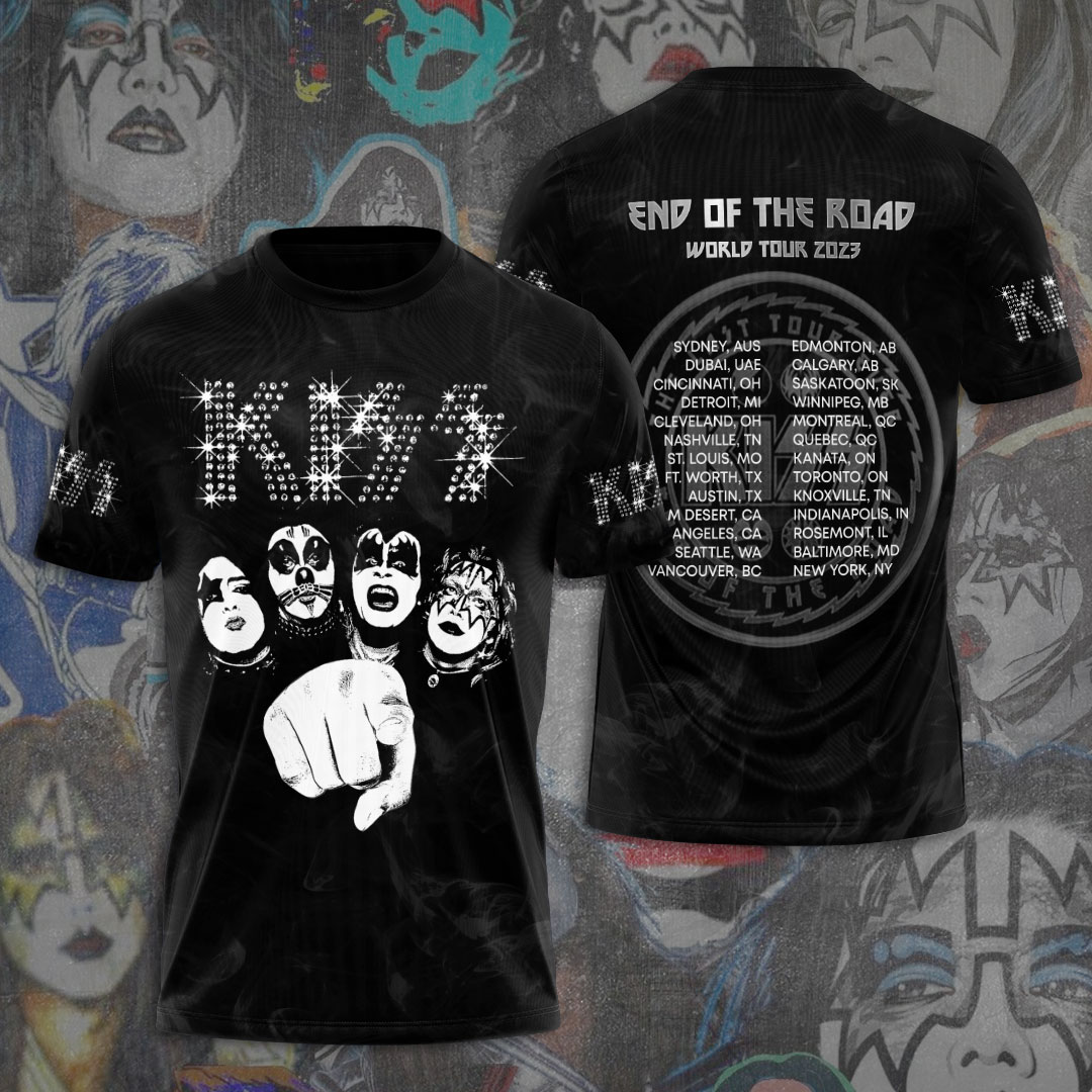 Kiss Fist Logo World Tour T-Shirt Black Power Edition