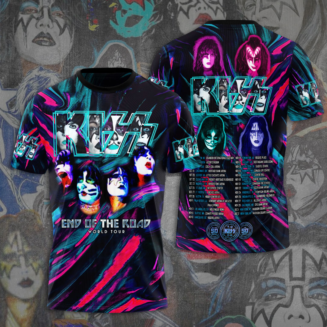Kiss Neon Magenta Tour Shirt Retro Tribute Version