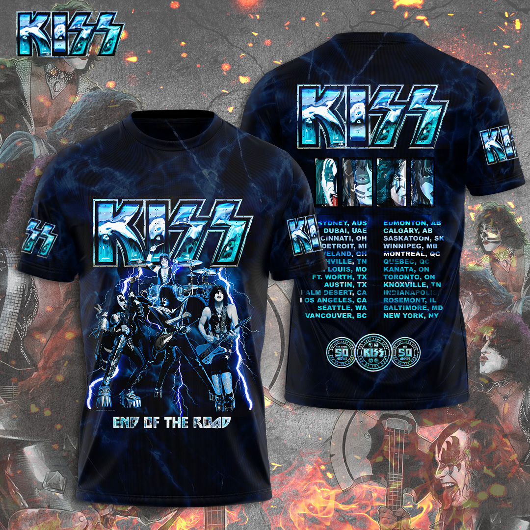 Kiss Blue Lightning Tour Tee Hot Stage Anniversary