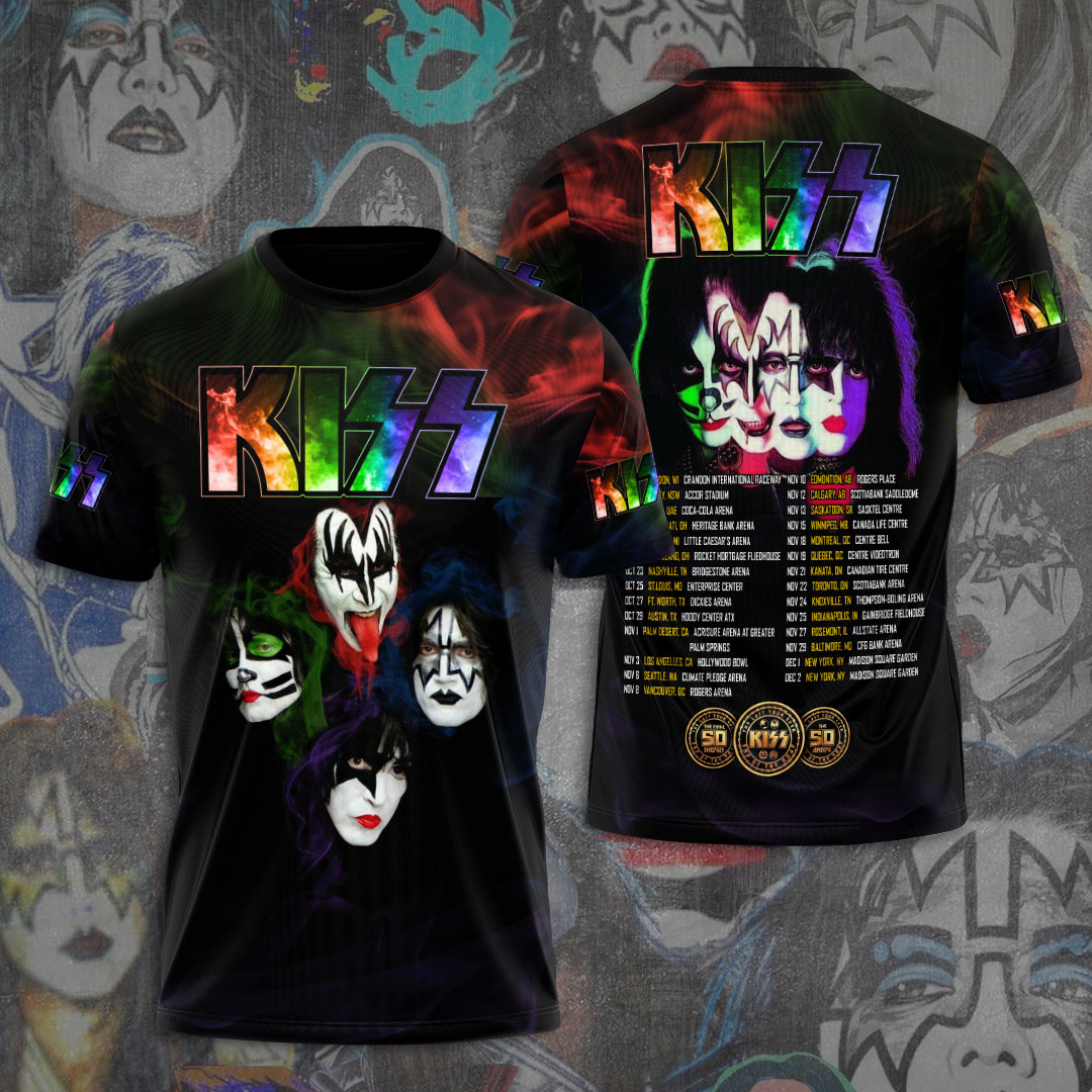 Kiss Color Faces Tour T-Shirt Electric Rock Legacy