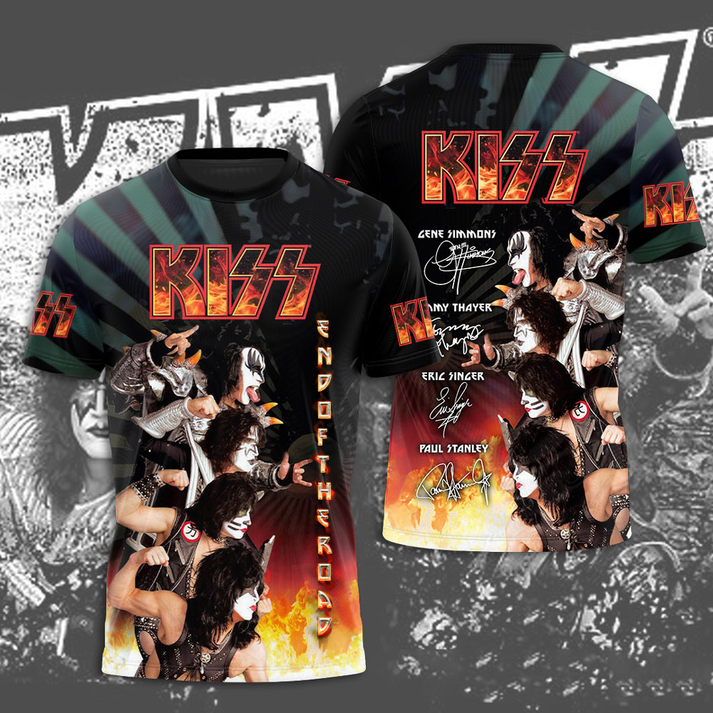 Kiss Retro Explosion Graphic Tee Live Concert Print