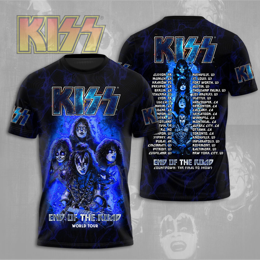 Kiss Electric Blue Tour Shirt End Of The Road Legacy